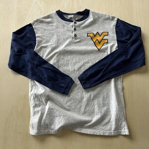 Vintage West Virginia Mountaineers Shirt Mens Large Gray NCAA League Leader